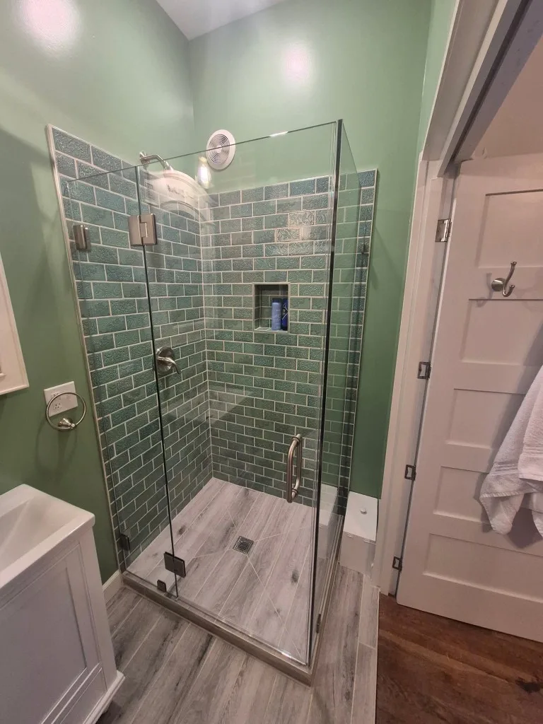 Frameless shower enclosure installed in a Milpitas bathroom